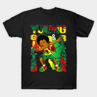 Young Gifted & Black Boy Dab History Month Boys Kids Youth T-Shirt